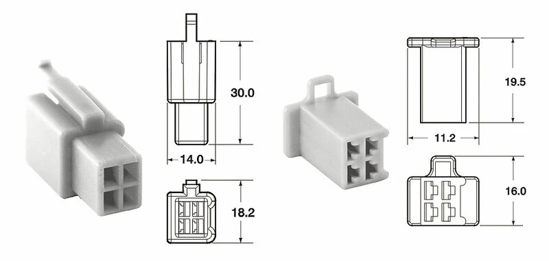 BIHR Satz Steckverbinder 110 ML OE 4-polig Ø 0,5mm²/0,85 mm² - 5 komplette Sätze