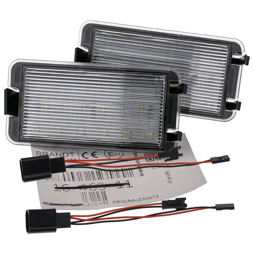 BRANDT Kennzeichenleuchten + Kabel LED kompatibel mit Seat Altea I 5P Arosa I 6H Cordoba I II 6K 6L2 Ibiza II 97-02 Ibiza...