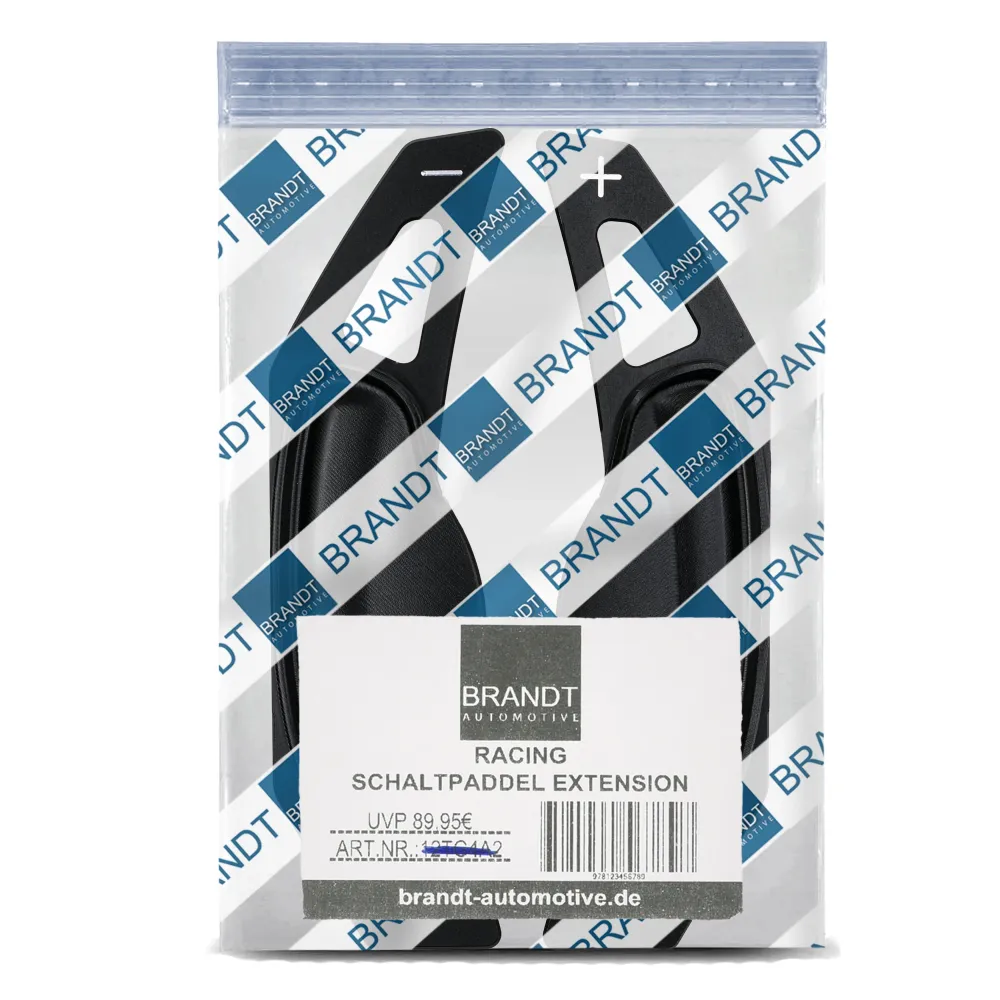 BRANDT Schaltwippen AUFSATZ Verlängerung ALU SCHWARZ kompatibel mit SMART Fortwo Coupe Cabriolet 451 2007-2015 Schaltpadde...