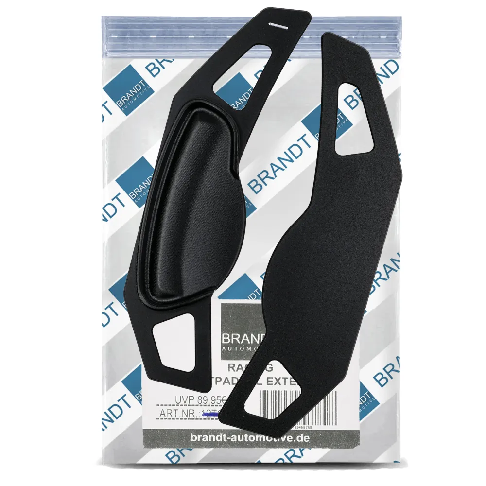 BRANDT Schaltwippen AUFSATZ Verlängerung ALU SCHWARZ kompatibel mit SMART Fortwo Coupe Cabriolet 451 2007-2015 Schaltpadde...