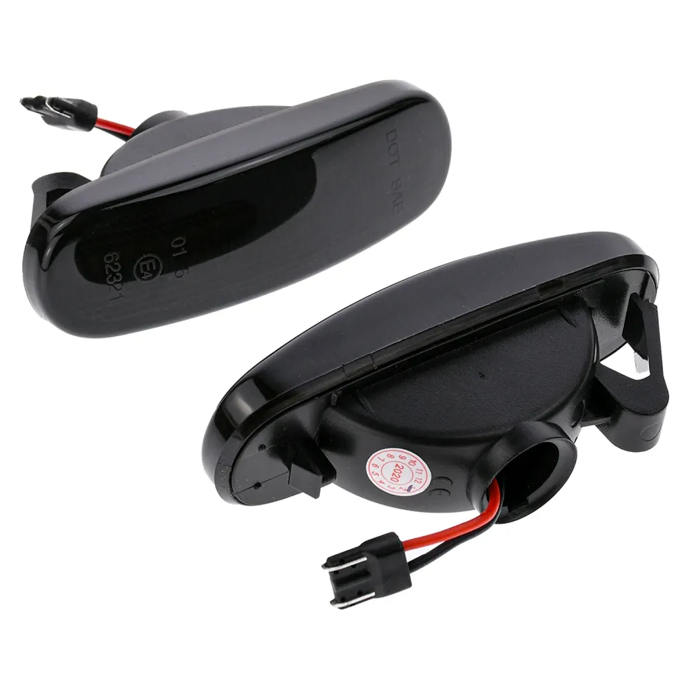 BRANDT Seitenblinker Set LED Kotflügel Blinker + Kabel Schwarz passend für Citroen Nemo I Peugeot Bipper Tepee I Lancia Mu...