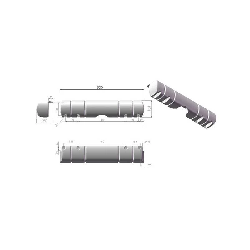 Brückenkotflügel LGD. 900 mm weiß