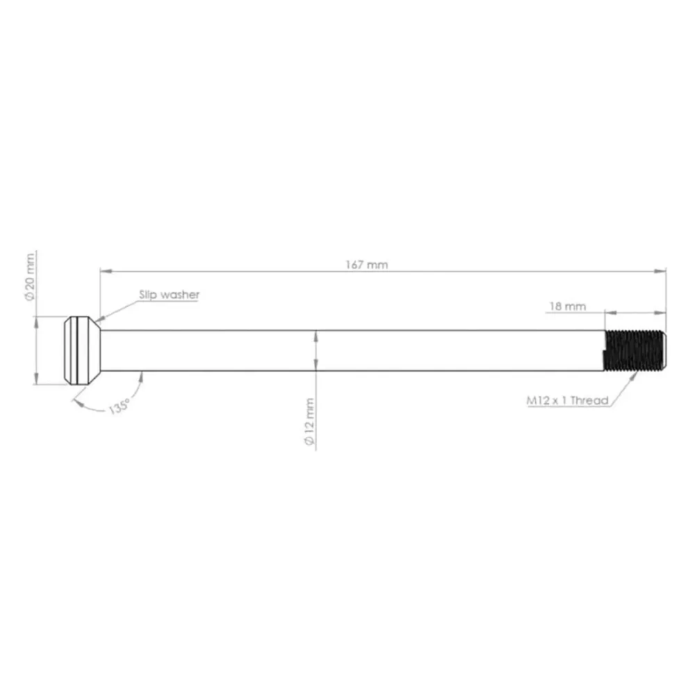 BURGTEC 171mm Hinterradachse für Transition Orange Rahmen