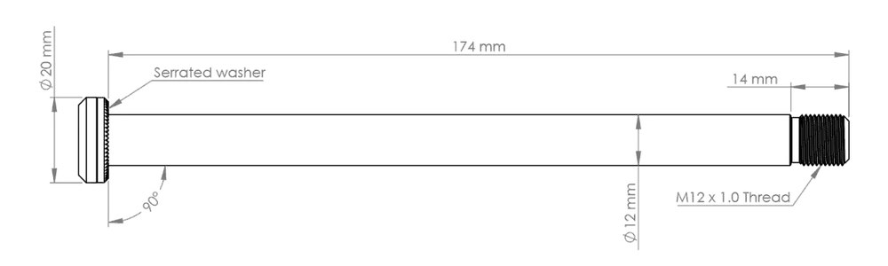 BURGTEC 174mm Hinterradachse für Yeti Rahmen Violett