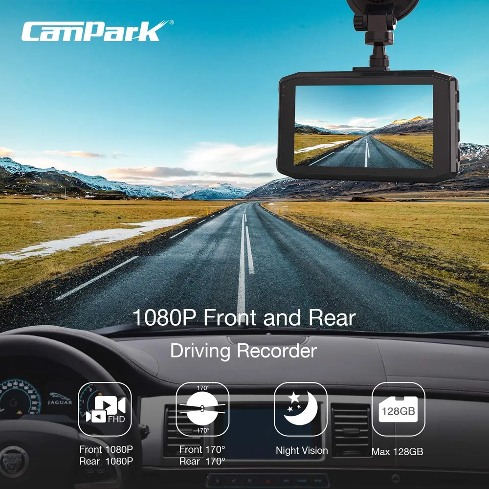 Campark DC20 Dashcam Dual 1080P Autokamera vorne und hinten mit 340° Weitwinkelaufnahme Campark - Focus on Cameras