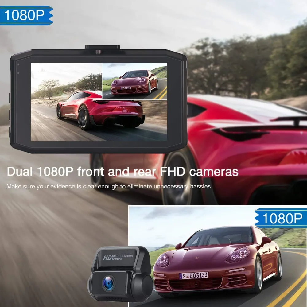 Campark DC20 Dashcam Dual 1080P Autokamera vorne und hinten mit 340° Weitwinkelaufnahme Campark - Focus on Cameras
