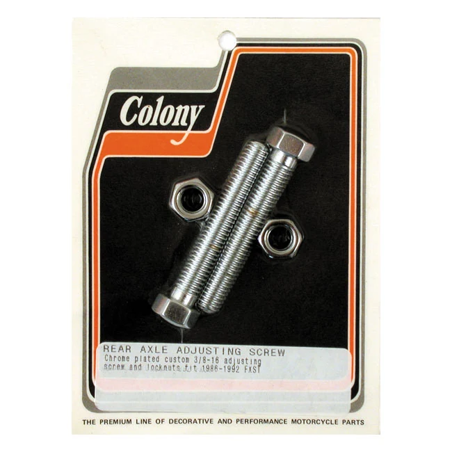Colony Axle Adjuster Kit, Hex Chrome für Harley-Davidson
