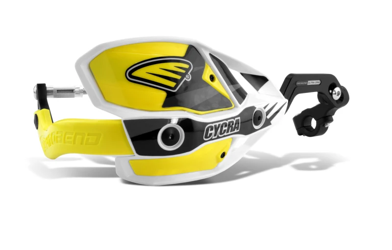 Cycra CRM Ultra 1-1/8 . Clamp w/White Shields/Yellow Covers