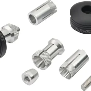 CNC-gefräste Lenkerendkappen „RING“ Schwarz für Motorräder DAYTONA