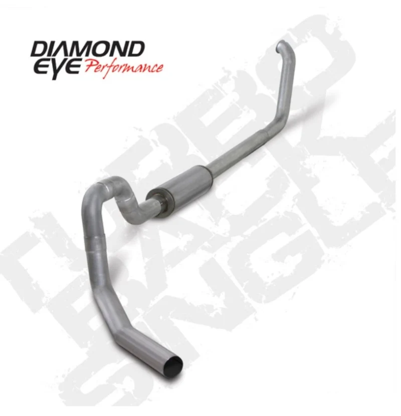 Diamond Eye KIT 4in Turbo Back Single AL: 00-03 FORD 7.3L F550 ROLLOVER