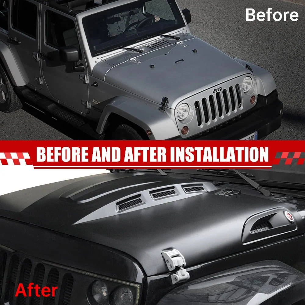Die Ersatzhaube im Avenger-Stil passt für den Jeep Wrangler JK JKU Unlimited Rubicon Black 2007–2018