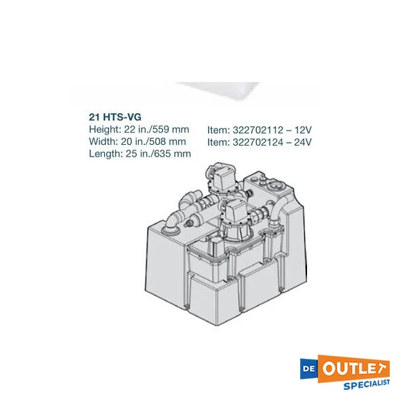 Dometische HTS 80L 21 | 12 | VGS Vakuum Holding Tank 12V - 322702112