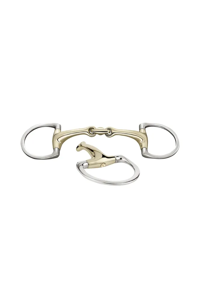 Dynamic RS Olivenkopfgebiss D Ringe, doppelt gebrochen, 16 mm, Sensogan, mit Kristallen 125 mm