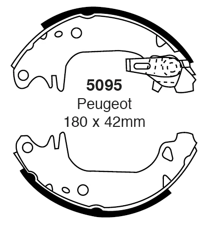 EBC Bremsbacken Hinterachse 5095 für Peugeot 205 45383 (62kw/ 84PS) Baujahr: 06/87-12/89 mit HSN TSN: 3003 299 EBC Bremsen24