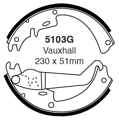 EBC Bremsbacken Hinterachse 5103G für Opel Rekord E 1.8 S (66kw/ 90PS) Baujahr: 11/82-08/86 mit HSN TSN: 0039 620 EBC Brem...