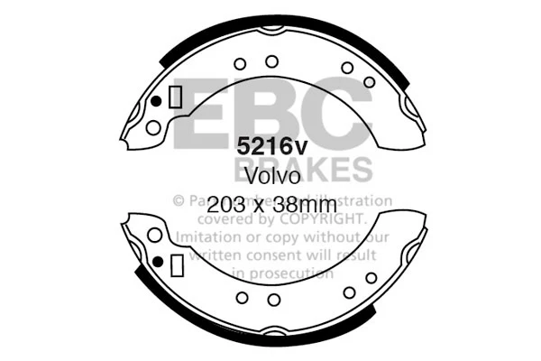 EBC Bremsbacken Hinterachse 5216V für Volvo 340-360 2.0 (80kw/ 109PS) Baujahr: 08/88-07/89 EBC Bremsen24