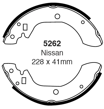 EBC Bremsbacken Hinterachse 5262 für Nissan Bluebird 3 2.0 (75kw/ 102PS) Baujahr: 12/85-12/87 mit HSN TSN: 7105 412 EBC Br...