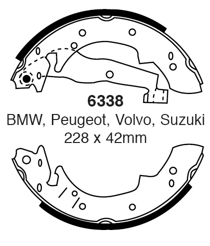 EBC Bremsbacken Hinterachse 6338 für Volvo 340-360 2.0 (68kw/ 92PS) Baujahr: 08/83-07/84 EBC Bremsen24