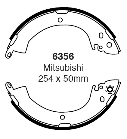 EBC Bremsbacken Hinterachse 6356 für Mitsubishi L 300 (2) 2.5 TD 4WD (64kw/ 87PS) Baujahr: 11/88- mit HSN TSN: 7107 440 EB...