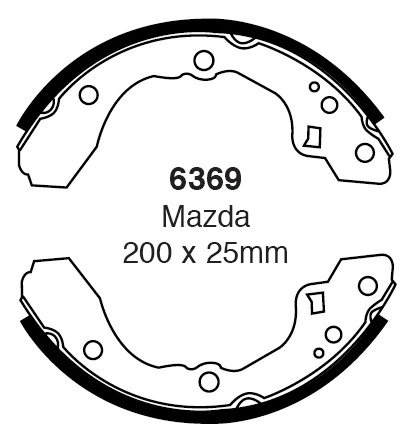EBC Bremsbacken Hinterachse 6369 für Mazda 626 (2) 45444 (59kw/ 80PS) Baujahr: 03/83-09/87 mit HSN TSN: 7118 316 EBC Brems...