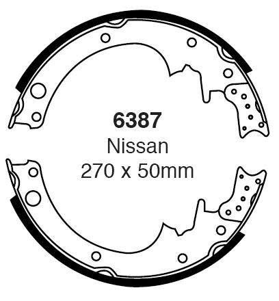 EBC Bremsbacken Hinterachse 6387 für Nissan Patrol 2.8 TD (85kw/ 116PS) Baujahr: 06/89-11/95 mit HSN TSN: 7606 306 EBC Bre...