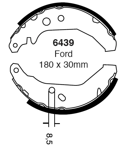 EBC Bremsbacken Hinterachse 6439 für Ford Fiesta 3 45292 (37kw/ 50PS) Baujahr: 03/89-12/95 mit HSN TSN: 7528 368 EBC Brems...