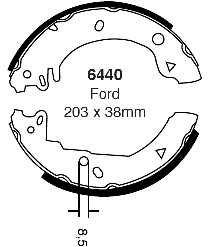 EBC Bremsbacken Hinterachse 6440 für Ford Fiesta 3 1.8 XR2i 16V (96kw/ 130PS) Baujahr: 02/92-12/95 mit HSN TSN: 7528 372 E...