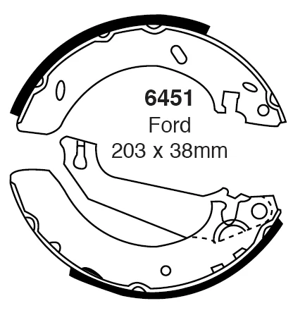 EBC Bremsbacken Hinterachse 6451 für Ford Escort 6 1.8 XR3i 16V 4x4 (96kw/ 130PS) Baujahr: 08/93-01/95 mit HSN TSN: 0928 8...