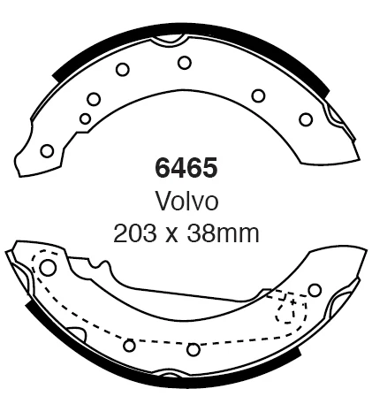 EBC Bremsbacken Hinterachse 6465 für Volvo 440 K 45505 (66kw/ 90PS) Baujahr: 08/91-07/96 mit HSN TSN: 9644 312 EBC Bremsen24