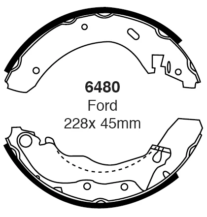 EBC Bremsbacken Hinterachse 6480 für Ford Mondeo 1 2.0i 16V (100kw/ 136PS) Baujahr: 02/93-08/96 mit HSN TSN: 0928 296 EBC...
