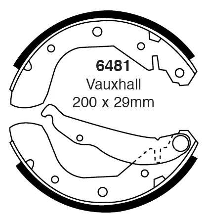 EBC Bremsbacken Hinterachse 6481 für Opel Corsa B 1.7 D (44kw/ 60PS) Baujahr: 08/99-09/00 mit HSN TSN: 0039 130 EBC Bremsen24