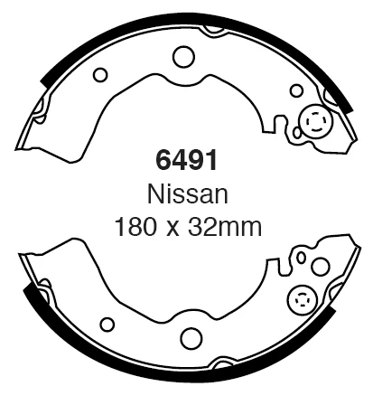 EBC Bremsbacken Hinterachse 6491 für Nissan 100 NX 1.6 SR (75kw/ 102PS) Baujahr: 09/93-10/94 mit HSN TSN: 7105 496 EBC Bre...