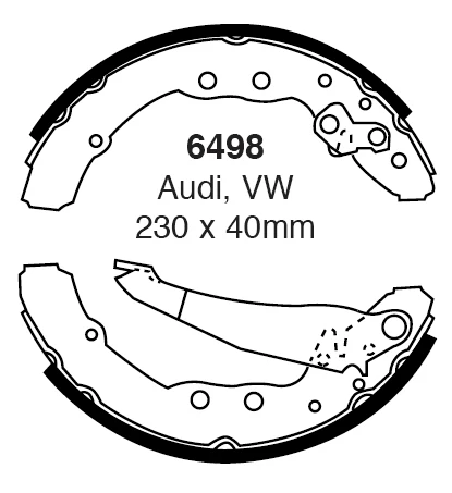 EBC Bremsbacken Hinterachse 6498 für Audi 80 1.9 TDI (66kw/ 90PS) Baujahr: 09/91-12/94 mit HSN TSN: 0588 535 EBC Bremsen24