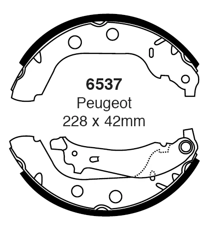 EBC Bremsbacken Hinterachse 6537 für Peugeot 406 1.8 16V (81kw/ 110PS) Baujahr: 10/96-10/00 mit HSN TSN: 3003 801 EBC Brem...