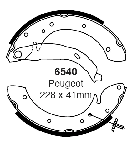 EBC Bremsbacken Hinterachse 6540 für Peugeot 405 45444 (65kw/ 88PS) Baujahr: 08/92-10/95 mit HSN TSN: 3003 629 EBC Bremsen24