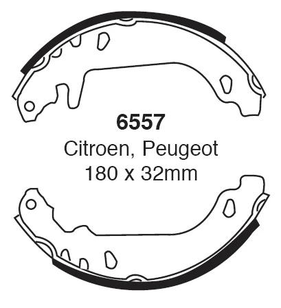EBC Bremsbacken Hinterachse 6557 für Citroën ZX 1.9 TD (66kw/ 90PS) Baujahr: 07/92-06/97 mit HSN TSN: 3001 219 EBC Bremsen24