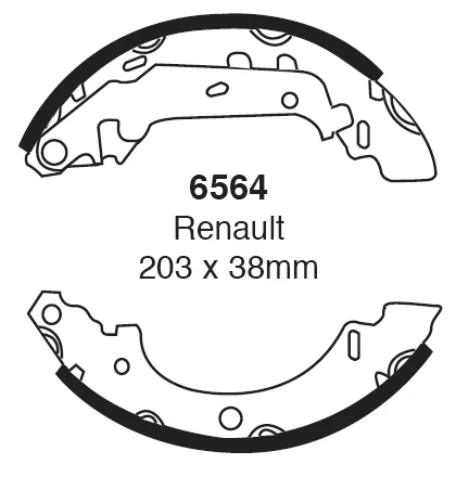 EBC Bremsbacken Hinterachse 6564 für Renault Kangoo 1 Rapid 1.9 dTi (59kw/ 80PS) Baujahr: 02/00- mit HSN TSN: 3004 028 EBC...