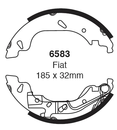 EBC Bremsbacken Hinterachse 6583 für Fiat Punto 2 1.3 JTD 16V (51kw/ 70PS) Baujahr: 06/03- mit HSN TSN: 4136 049 EBC Brems...