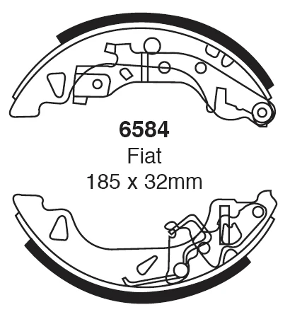 EBC Bremsbacken Hinterachse 6584 für Fiat Punto 2 Van 1.2 60 (44kw/ 60PS) Baujahr: 02/00-10/09 mit HSN TSN: 4136 AMZ EBC B...