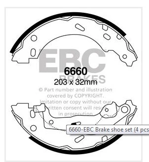 EBC Bremsbacken Hinterachse 6660 für Smart Fortwo 2 1.0 (52kw/ 71PS) Baujahr: 01/07- mit HSN TSN: 1313 AHN EBC Bremsen24