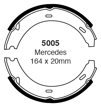 EBC Handbremsbacken 5005 für Mercedes-Benz SLK 200 (100kw/ 136PS) Baujahr: 09/96-03/00 mit HSN TSN: 0710 336 EBC Bremsen24