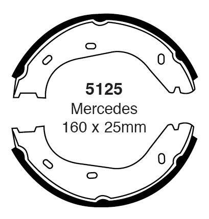 EBC Handbremsbacken 5125 für Mercedes-Benz SL 350 SL (143kw/ 195PS) Baujahr: 05/71-02/80 mit HSN TSN: 0009 425 EBC Bremsen24