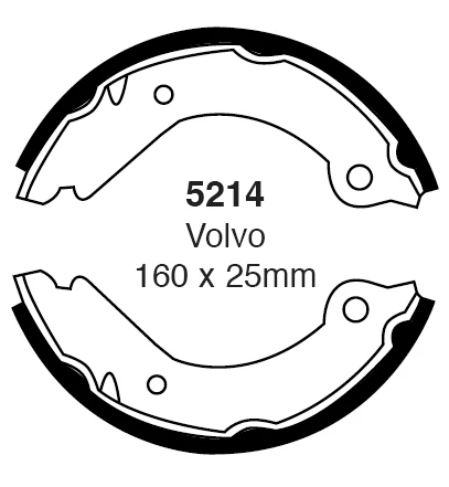 EBC Handbremsbacken 5214 für Volvo 240 45293 (90kw/ 122PS) Baujahr: 08/74-07/80 mit HSN TSN: 9101 345 EBC Bremsen24