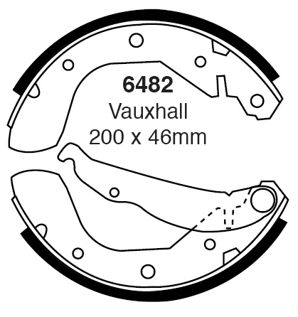 EBC Handbremsbacken 6482 für Opel Astra F 1.6 Si (74kw/ 100PS) Baujahr: 05/92-12/94 mit HSN TSN: 0039 880 EBC Bremsen24
