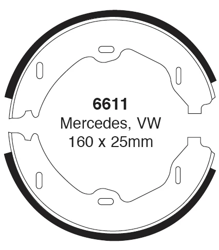 EBC Handbremsbacken 6611 für Mercedes-Benz S-Klasse CL 600 (368kw/ 500PS) Baujahr: 09/02-03/06 mit HSN TSN: 0710 575 EBC B...