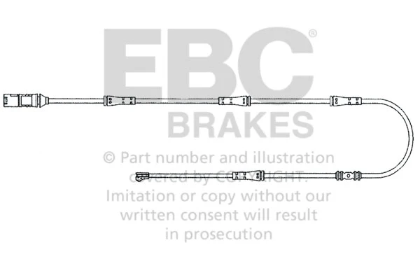 EBC Verschleisswarnkontakte Hinterachse EFA159 für BMW 5 550 i (300kw/ 408PS) Baujahr: 03/10-06/13 mit HSN TSN: 0005 ATD E...
