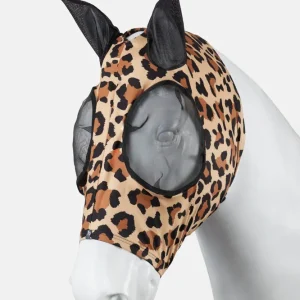 Elastic Fliegenmaske mit Reißverschluss Braun/Leopard WB