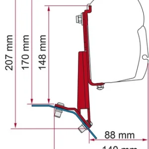 Fiamma Adapter für F45, F43van und F35PRO - Für Ford Custom - Linkslenker