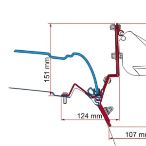Fiamma Markisen-Adapter F35 Pro / F43van für Mercedes Marco Polo langer Radstand ab 2014 - Für Aufstelldach