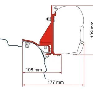 Fiamma Multirail Adapter - Montageadapter 440534 für Markise F45 VW T5/T6/T6.1 mit Reimo Multirail